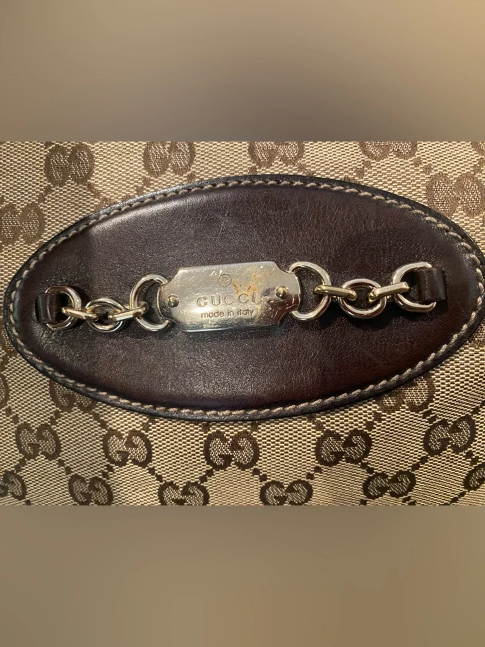Gucci Beige GG Canvas Tote w/ Brown Leather & Gold Horsebit Hardware. Classic ❤️ - Picture 12 of 12